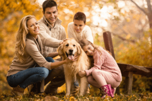 семейство по време на семейна почивка в Банско през есента